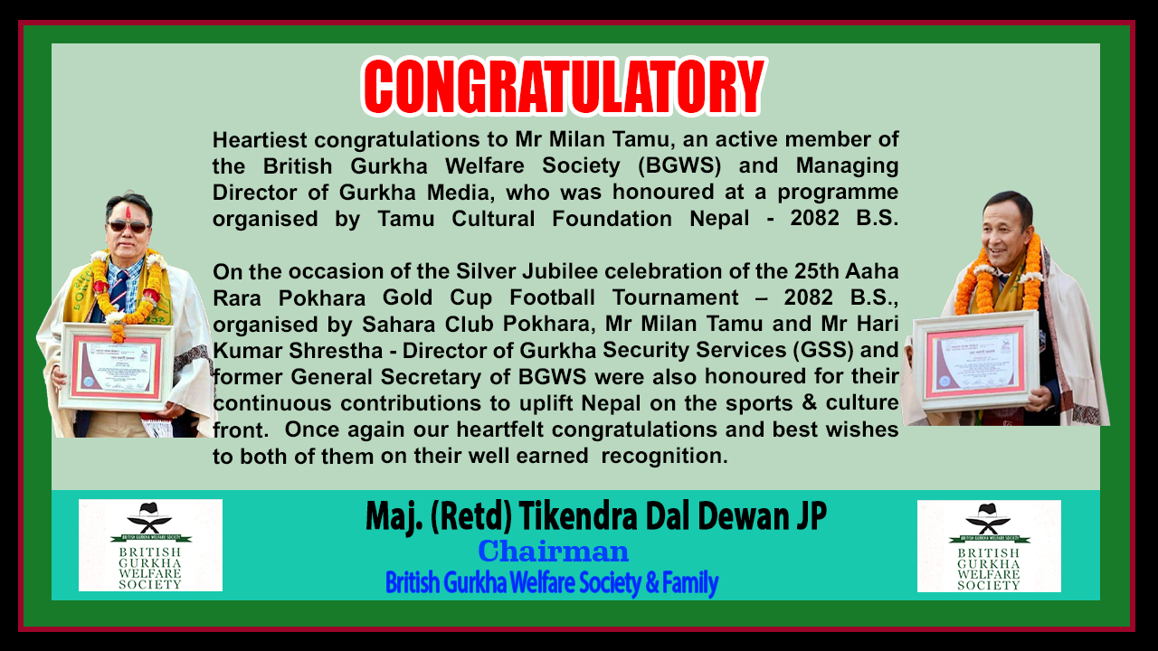 Congratulation BGWS to Milan Sir