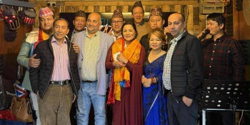 जीआरएनसीको निमन्त्रणमा बेलायत आएका तीन कलाकारको बिदाइ