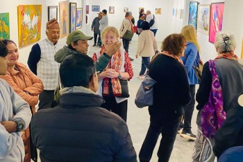 पोखरामा कला प्रदर्शनी सुरु, यूकेसहित ७ देशका कलाकारको सहभागिता