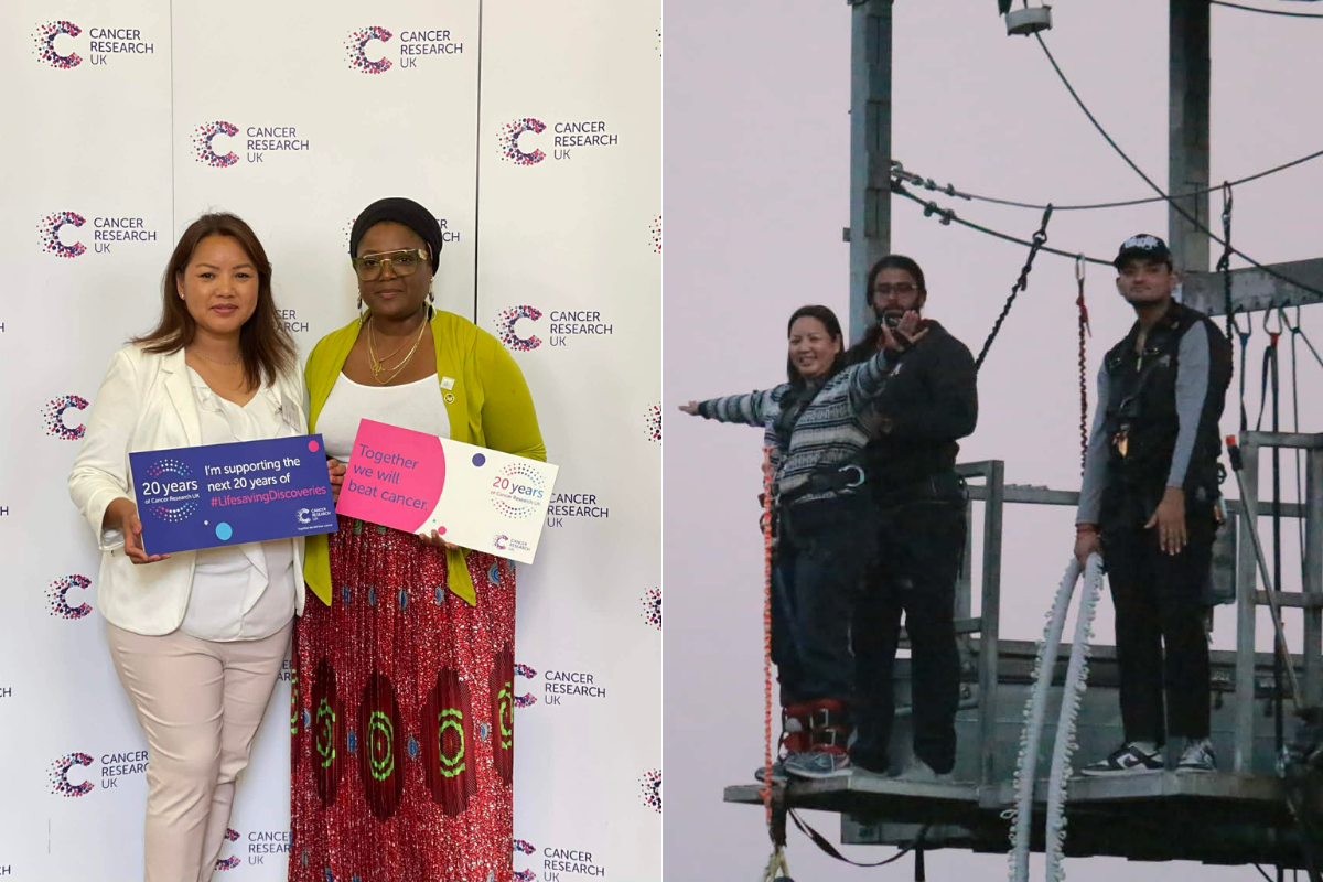 क्यान्सर सचेतनाका लागि पुनमले गरिन् बन्जी जम्प 